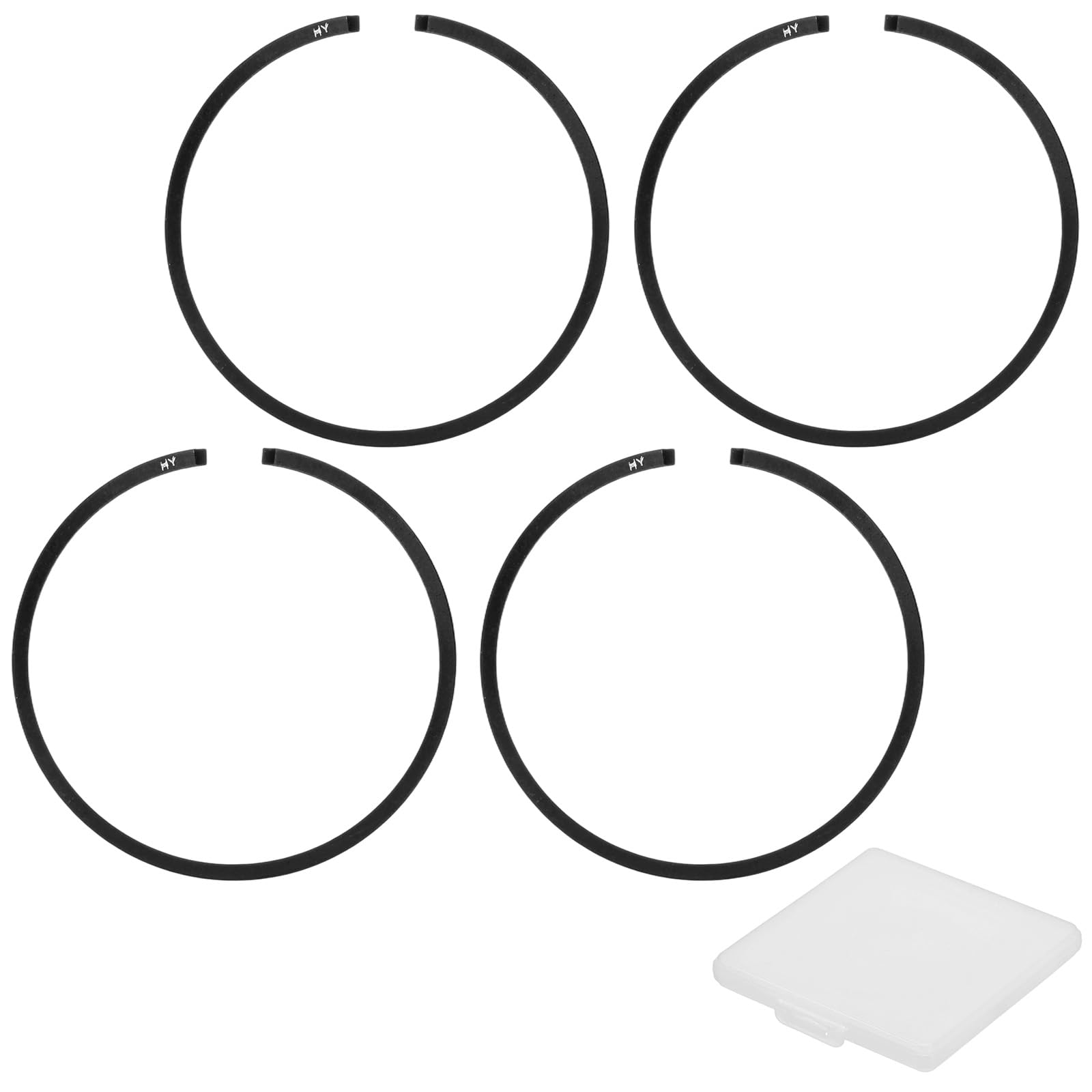 M METERXITY 4-Pack Engine Piston Rings Kit, 37mm x 1.5mm Thick Ductile Iron Piston Ring Set Standard Replacement for Small Engines/Motors/Machinery [Black]