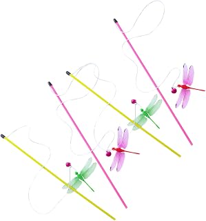 Toddmomy 4 Piezas Varita Interactiva para Gatos Juguete de Estimulación Interior para Ejercicio y Diversión con Colores y Rojo para Mantener Mascota y Saludable