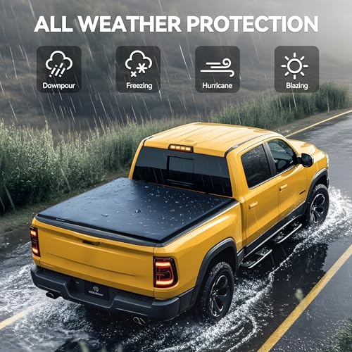 Image of YITAMOTOR Truck Tonneau Covers Soft Tri-fold Compatible with 2019 2020 2021 2022 2023 2024 Ford Ranger 5' (61 inch) Bed