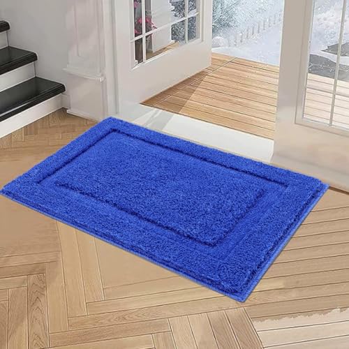SHACOS Royal Blue Bathroom Rugs Sets 3 Piece Bath Mat U Shaped Toilet Rug by SHACOS - Used condition - Image 9