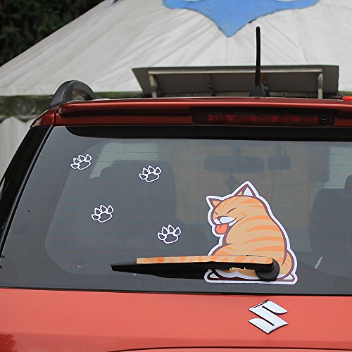 Bemost Auto Accessories Car Styling Cartoon Funny Cat Moving Tail Animal Stickers Car Rear Window Wiper Decals Stickers #TOP2