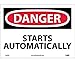 DANGER, STARTS AUTOMATICALLY, 10X14, PS VINYL (7 Pack)