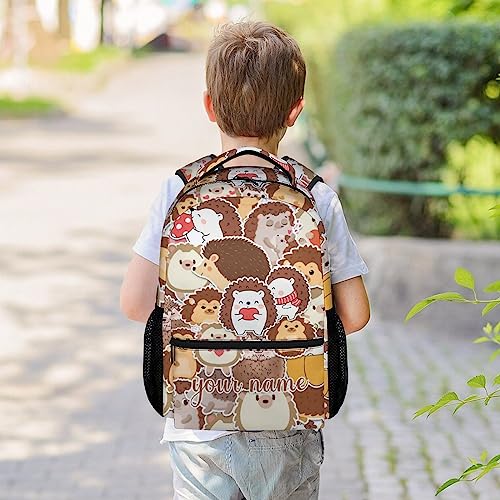 Custom Hedgehog Backpack for Girls Boys, 16 Inch Backpacks for School, Cute Lightweight Durable Bookbag for Kids2