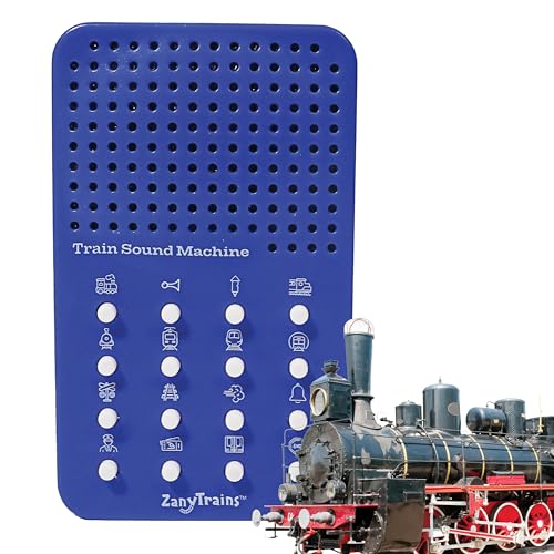 Train Noisemaker with 16 Sounds, Train Whistles, Horns, Conductor and Engine Noises, Portable Electronic Sound Maker Train Themed Sound Board For Kids With 16 Effects, Birthday Noise Maker Toy Gift
