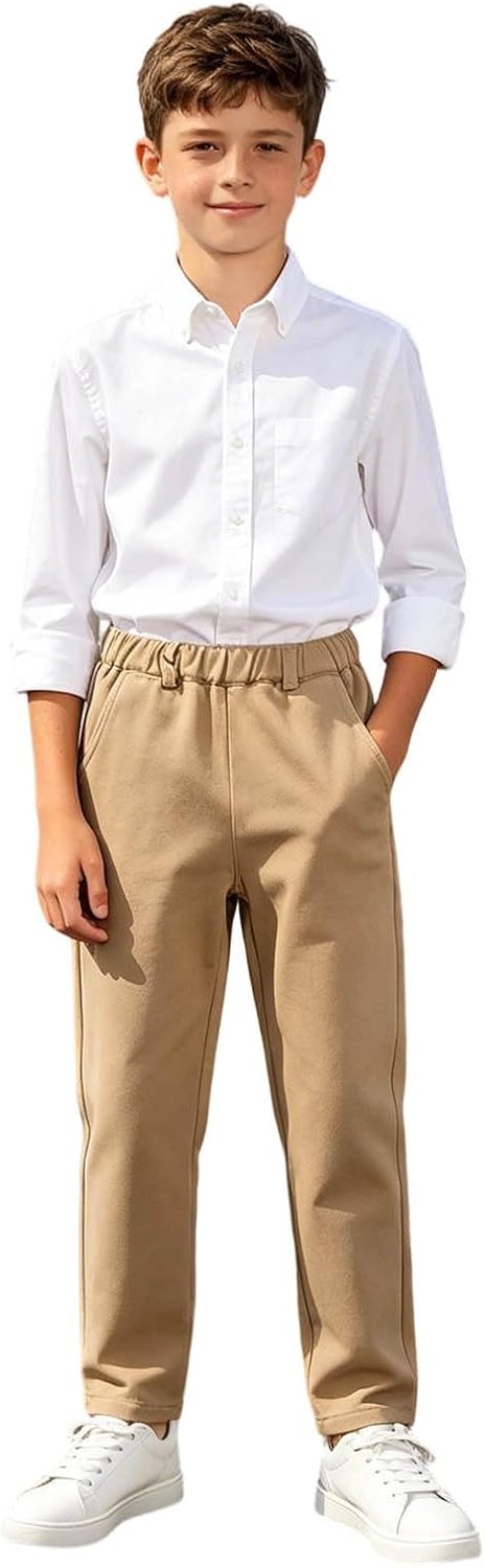 Boys Golf Pants Work Dress Pants Lightweight Pull-on School Uniform Pants