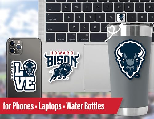 Image of Howard University Sticker Variety Pack on Car Water Bottle Phone 14 Pc Gift