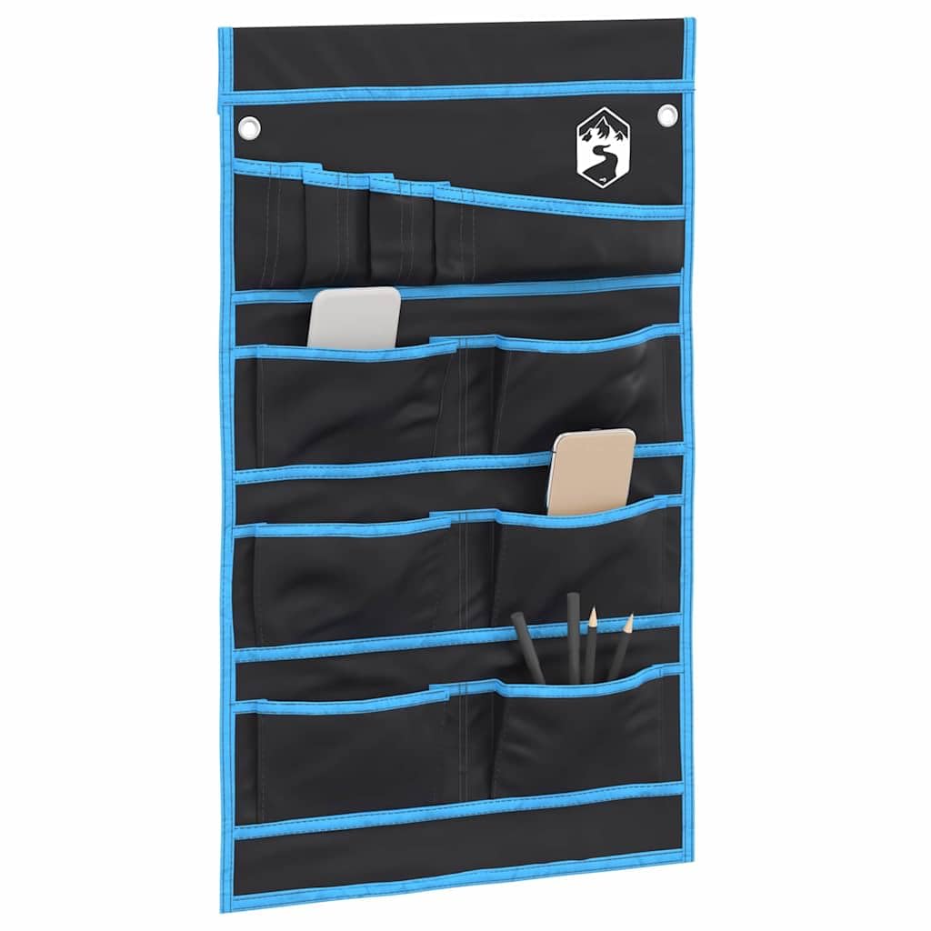 Aufbewahrungstasche Schwarz und Blau Oxford-Gewebe 63,5 x 40 cm leicht und langlebig mit viel Stauraum für Camping, Outdoor, Wandern und Festival Ausrüstung
