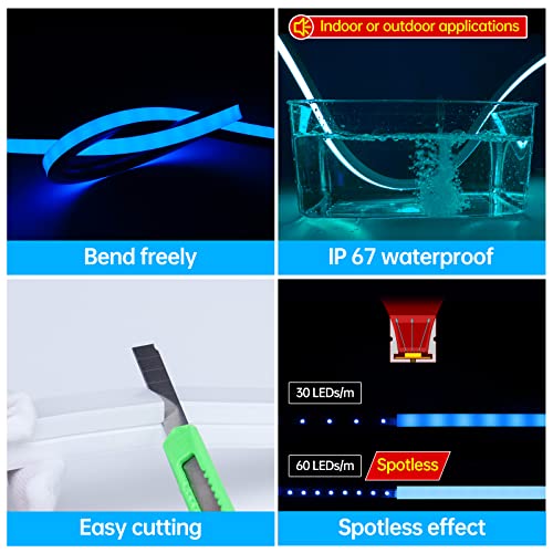 Muzata 16.5Ft/5M Silicone Led Channel System, Spotless Flexible Tube For Diy Neon Light Box Enclosed Ip67 Water & Dust Proof For 11Mm Led Strip Cabinet Shelves Usc4 Ls3 #TOP3