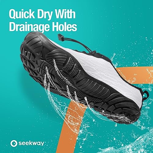Image of SEEKWAY Mens Womens Water Shoes Quick-Dry Aqua Sock Barefoot Athletic Sports Shoes for Outdoor Beach Swim surf Walking Diving Boating Hiking Pool
