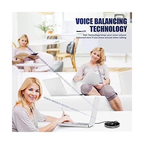 Peradix USB PC Mikrofon für Konferenz, 360°Plug & Play PC Tischmikrofon mit Stummschaltungstaste für Videokonferenzen… – Bild 6