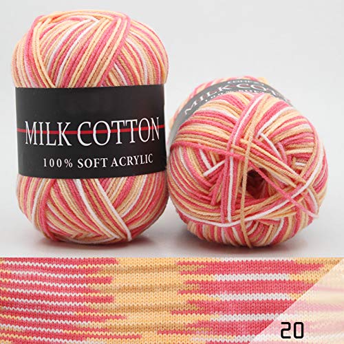 6X 50g Knitting Rainbow Wool Yarn Balls Colorful Hand Crochet Knitting Double Acrylic Yarn Set, 23 Colors - Image 2