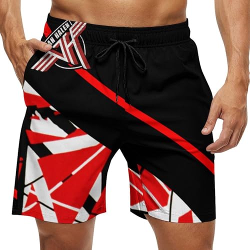 Man's Swimming Trunk for Van 1986 Halen Beach Pants,Swimming Beach Shorts Mesh Lining Bathing Suits for Party
