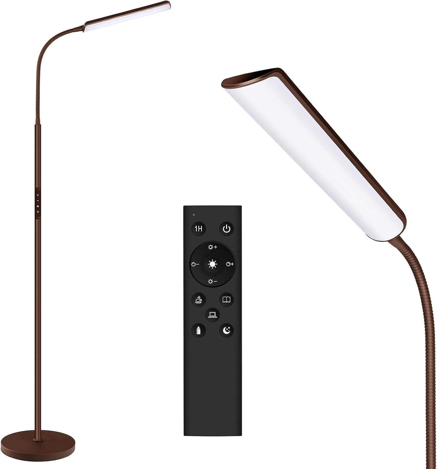 Dimunt Floor Lamp, Bright 15W Floor Lamps for Living Room with 1H Timer, Dimmable LED Floor Lamp 3000K-6000K & Tall Standing Lamp with Remote & Touch Control Reading Floor Lamps for Bedroom-White