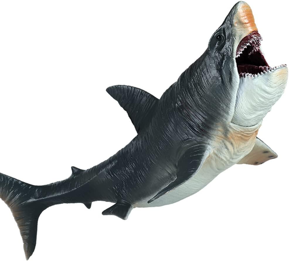 EOIVSH Large Megalodon Shark Toy, Plastic Ocean Animal Figurine, Realistic Sea Monster Toy Figure for Collection Gift, Bath Toy, Cake Topper