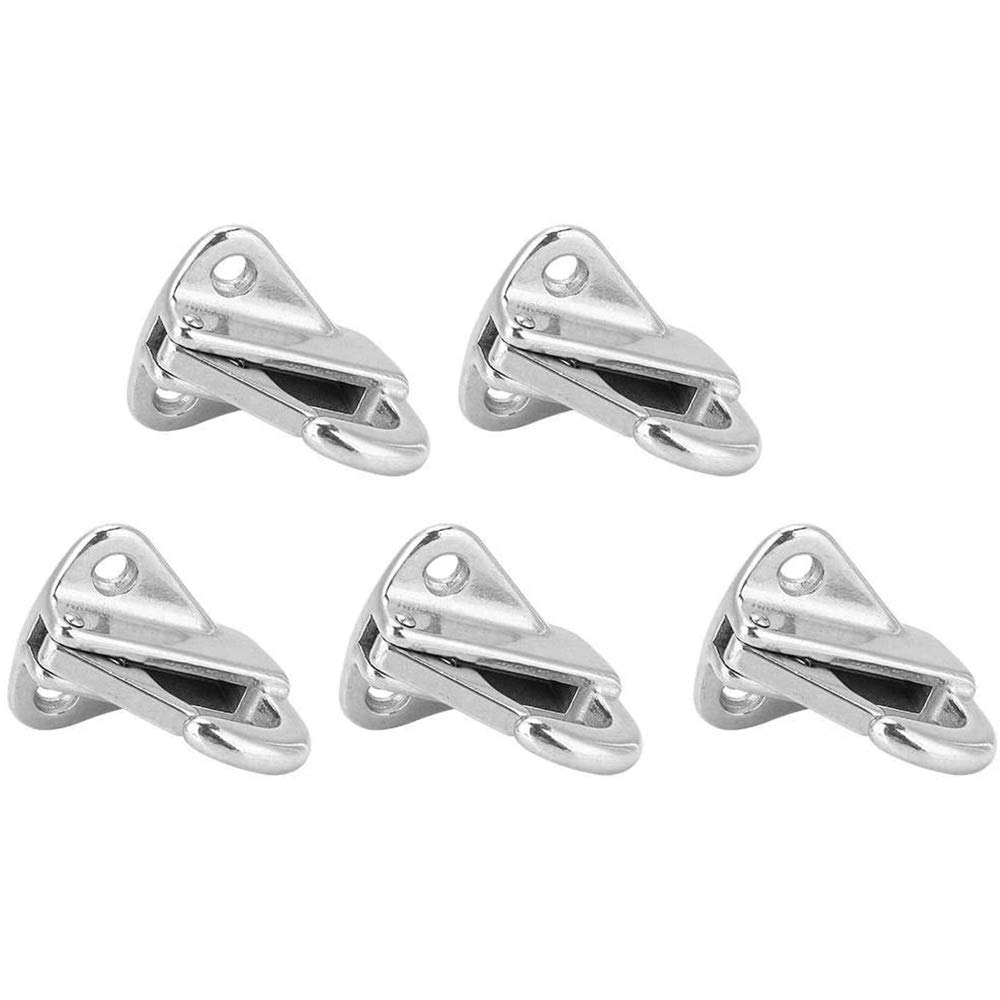 POFET 5pcs Cappotti Gancio Gancio Parete Gancio Molla Gancio Gancio In Acciaio Inox Cappotti Cappelli Gancio Marine Boat Deck Hardware Accessori