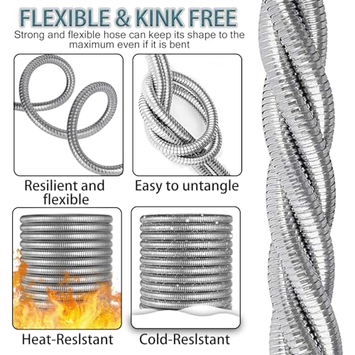 Garden-Hose-Metal-Water-Hose-50FT-Heavy-Duty-Hose-with-8-Function-Hose-Nozzle-for-Yard-Lawn-Rust-proof-Anti-puncture-Kink-Free-Lightweight-Durable-Outdoor-Stainless-Steel-Garden-Hose