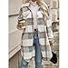 Fuzzy Fleece Plaid Jacket Womens Button Down Lapel Sherpa Shacket Faux Fur Teddy Coats Long Trench Coat with Pockets