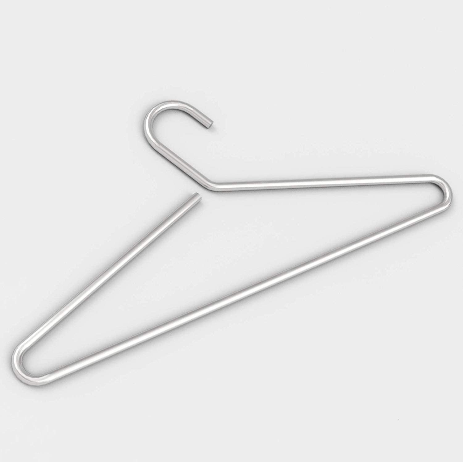 3X Kleiderbügel KB2, Edelstahl matt gebürstet, inkl. Hosensteg, rutschfest, aus einem Stück gebogen, Garderobenbügel, 100% Made in Germany - PHOS Design