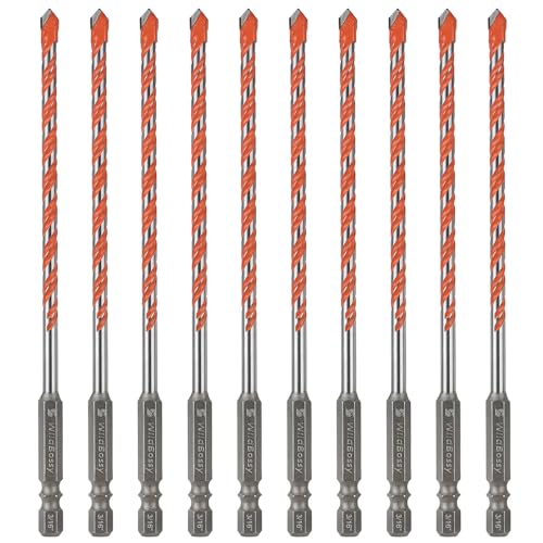 Concrete Drill Bits, 3/16" Hex Shank Masonry Bits, 10PCS