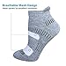 BERING Women's Athletic Running Cushioned Ankle Socks, Size 6-9, Grey, 6 Pairs