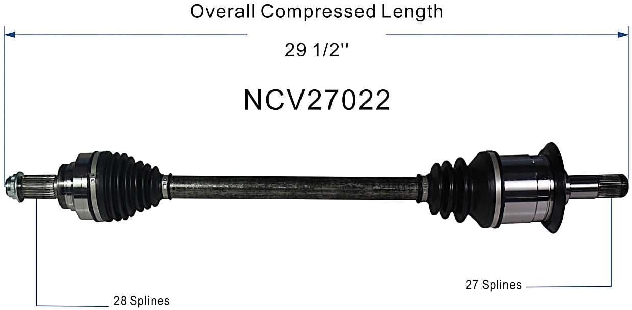 GSP NCV27022 CV Axle Shaft Assembly - Left Rear (Driver Side)