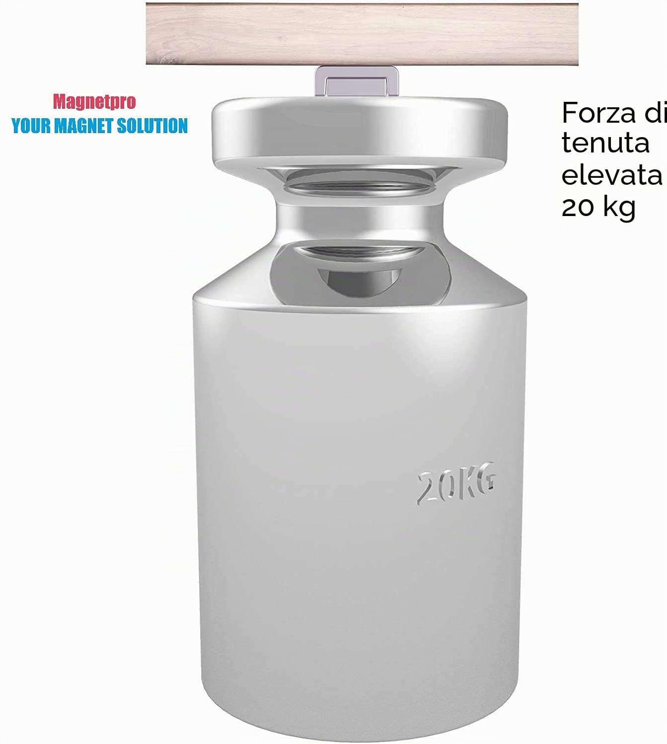 Magnetpro Magneti rettangolari da 6 pezzi 20 KG Kraft 40 x 13,5 x 5 mm con controparti e foro svasato, magnete con base domestico e industriale con viti