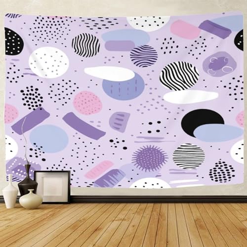 Tapiz de pared NMOTARVIN con rayas púrpuras en 3D para decorar tu dormitorio de 150x200 cm 2