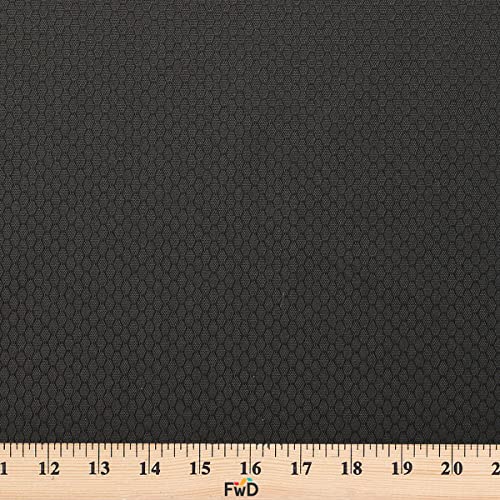 Premium Waterproof Hexagon Grid Ripstop Fabric - 300D Solution Dyed Nylon - 60/61" - Black by The Yard for All Your Outdoor Projects