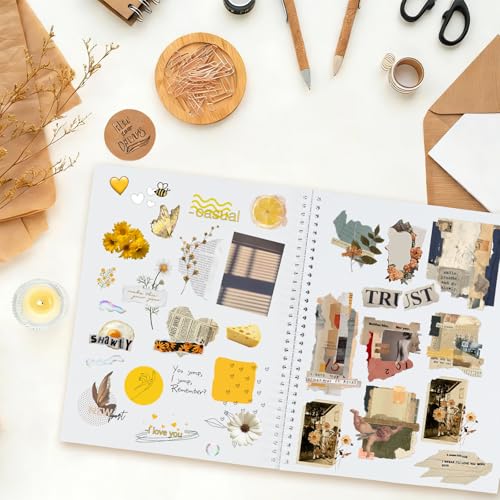 Álbum Reutilizable para Coleccionar Stickers, Libro de Almacenamiento con Papel de Liberación en Blanco, 40 Hojas, Tamaño A5 (8,3 x 5,8 pulgadas), Encuadernación Metálica Giratoria de 360°, para Adultos y Niños miniatura 6