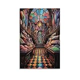 Retro-Poster mit Bonbonladen-Motiv aus Metallblech, 20 x 30 cm, Badezimmerdeko, Wandbild, Vintage-Stil, für Männerhöhle, Wohnzimmer, Zuhause.