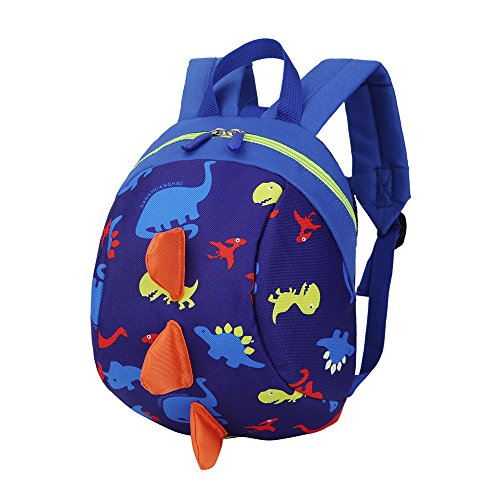 Mochila BBsmile para niños con Animal. Mochila Escolar para niños de 2 a 6 años de Edad, Dinosaurio Patrón Animales (Azul Oscuro)