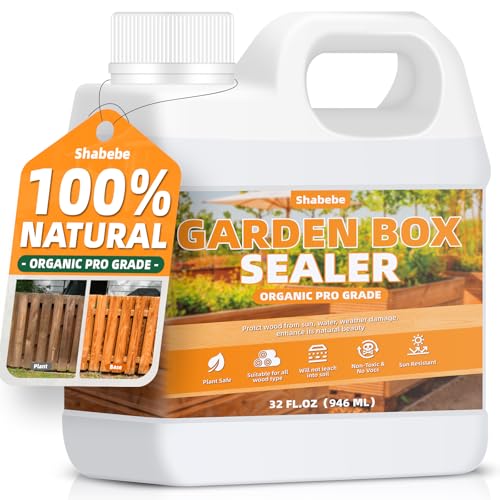 Shabebe Garden Box Sealer 32OZ/946ML, Non-Toxic & Plant-Based Waterproofing Wood Sealer for Raised...