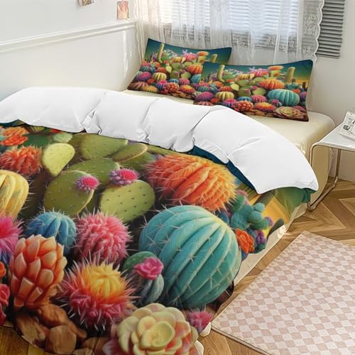 Parure de lit cactus 3D ultra douce en microfibre de qualité supérieure
