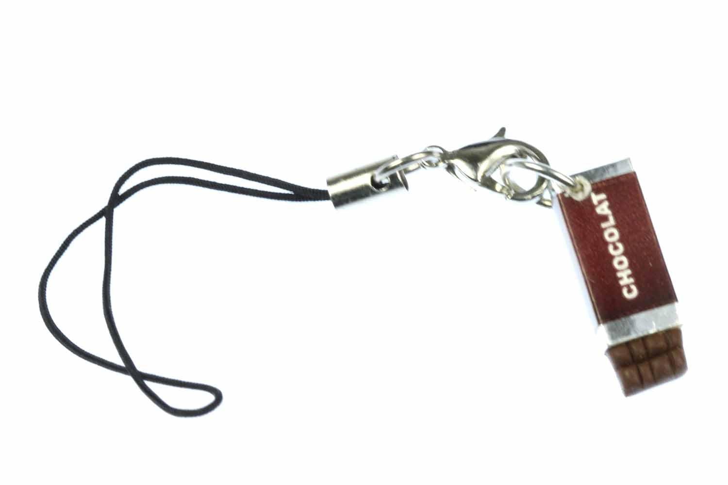 Pendentif Téléphone En Forme De Barre Chocolat Mordue – Fait Main, Vintage, Avec Lettre Ancienne, Unique Et Charmant !
