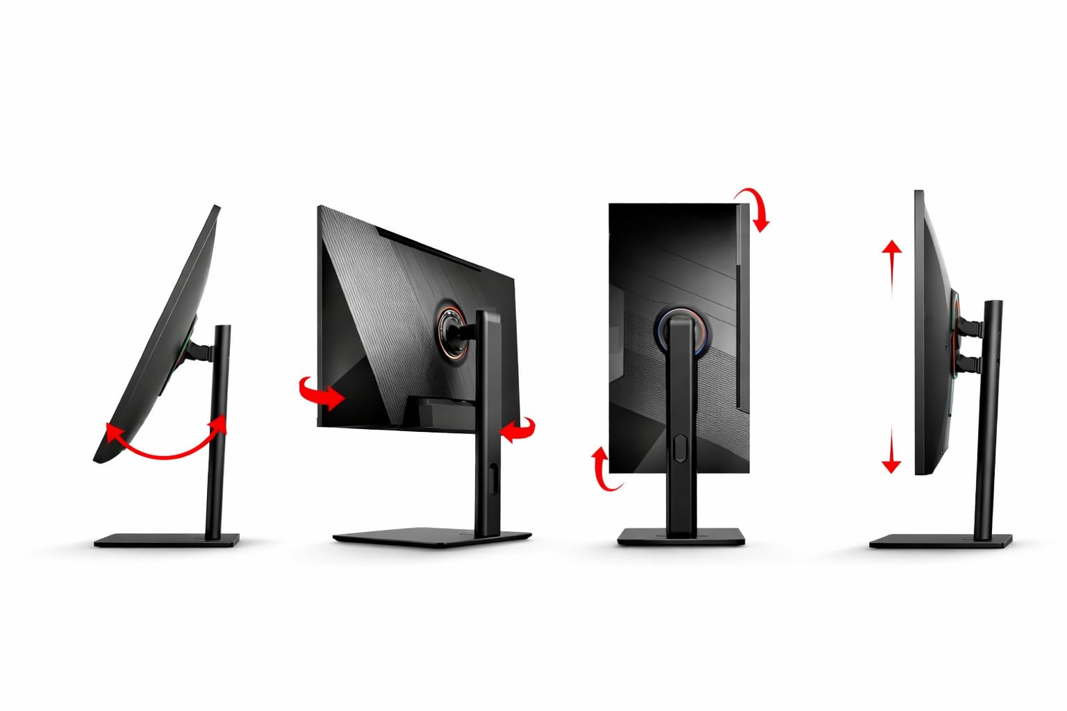 GAMEO 27 Inch Gaming Monitor, 4K UHD 3840×2160 165Hz, Fast IPS Computer Monitor, 1ms MPRT, HDR ready, 100% sRGB, Adaptive Sync, HDMI 2.1 & DP 1.4, Height Adjustable, VESA 100x100, G Series 27UHD165IPS — view 4