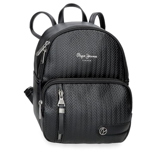 Pepe Jeans Sprig Mochila Casual Negro 20x25,5x10 cms Piel sintética 5,1L by Joumma Bags