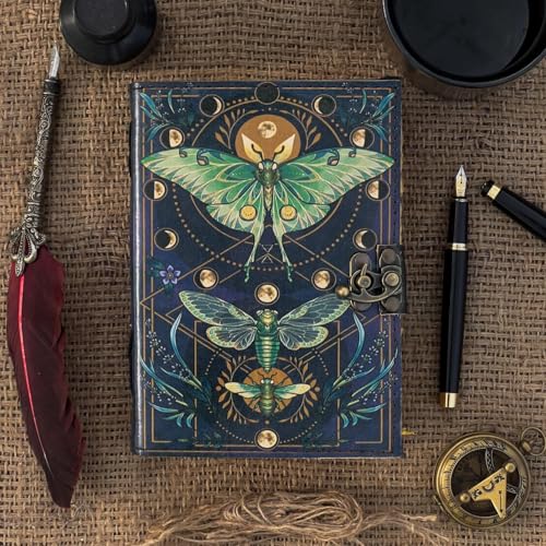 Image of CRAFT JUNKY Vintage Leather Journal Diary for Women and Men Travel Diary Notebook for Writing Deckle Edge Paper (Butterfly, A5 17.78 X 12. 7 CM (A5))