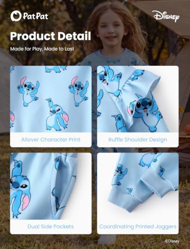 Image of Disney Outfits for Girls Long Sleeve Shirt Pocket Pant Toddler Sweatsuit