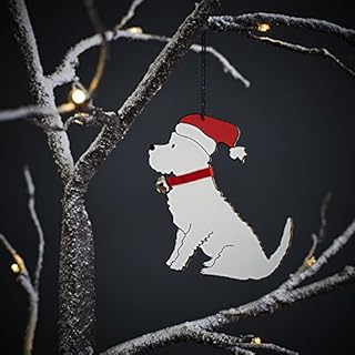 Sweet William Westie Christmas Decoration | Wooden Dog Christmas Tree Ornaments | 9 cm x 8 cm