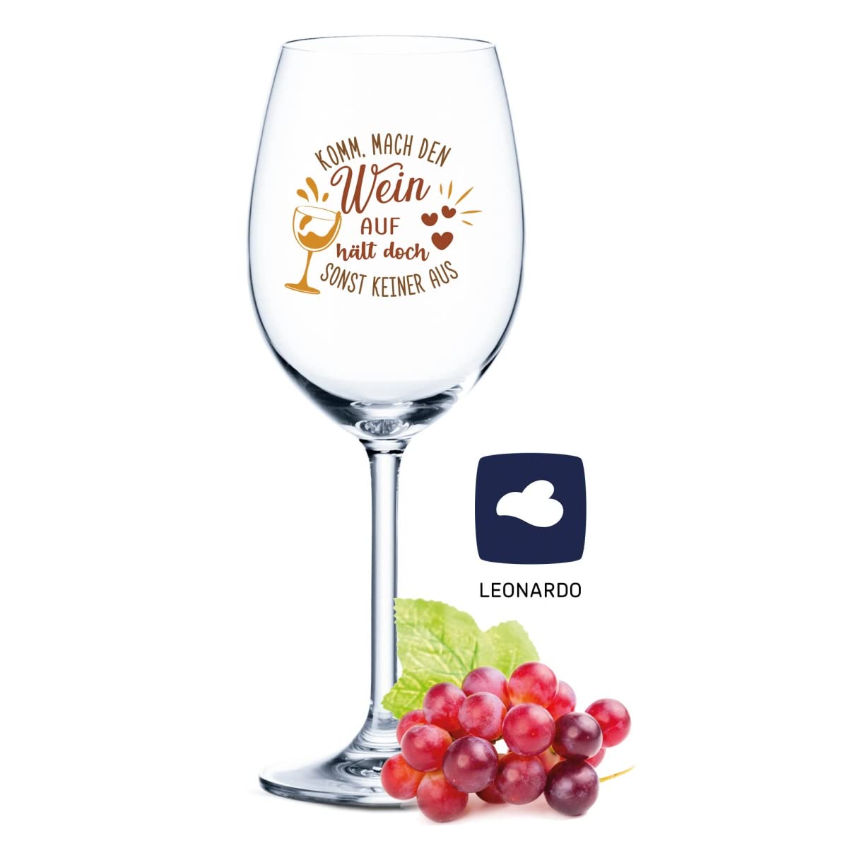 Copa Personalizada Vino Leonardo Copa De Vino Con Impresión UV - Let The Good Times Aperol - Personalizado Con Nombre - Regalo De Fiesta Para Vino Aperol Sangría Y Lillet - Regalos