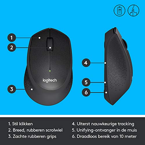 Logitech M330 SILENT PLUS Draadloze Muis, 2,4 GHz met USB-Nano-Ontvanger, 1000 DPI Optische Tracking, 2 Jaar… - Afbeelding 7