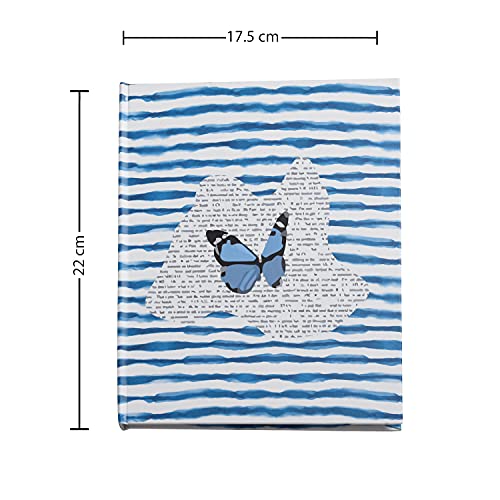 Image of Papboo Blue Butterfly Hardbound Hardcover Notebook Diary, (22 X 17.5 cm, 80 GSM, 140 Single Ruled Pages) Journal, Gift