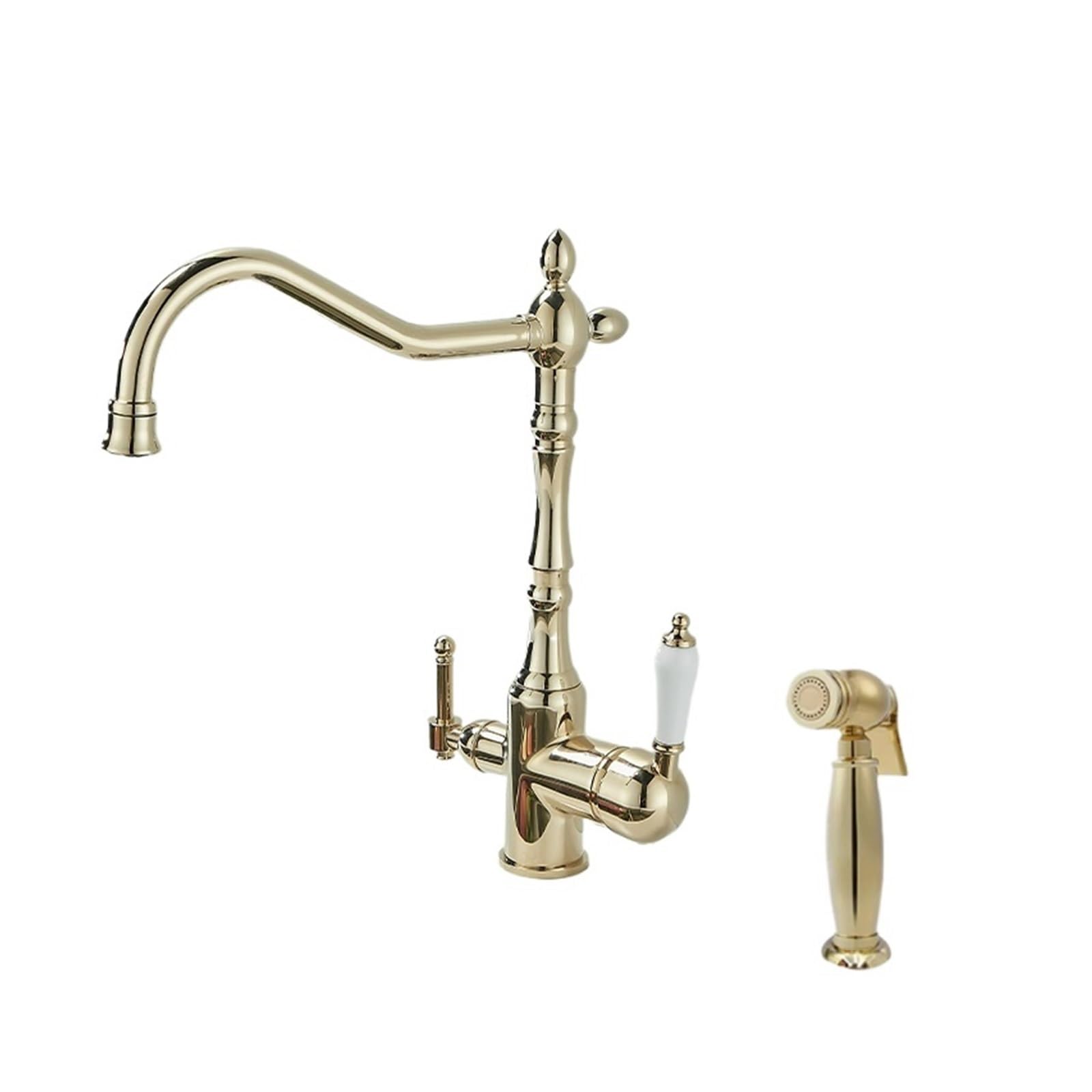 Faucet，Brass Light Luxury Three-in-one Pure Water Faucet