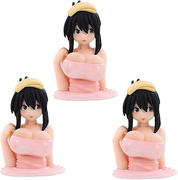 AQWEI Kanako Chest Shaking Ornaments, Car Decorations Doll, Kawaii Anime Action Figure Doll 3Pcs