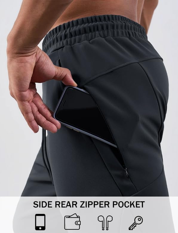 Men's Sweatpants with Zipper Pockets Joggers Athletic Running Workout Gym Stretch Tall Track Pants - Image 5