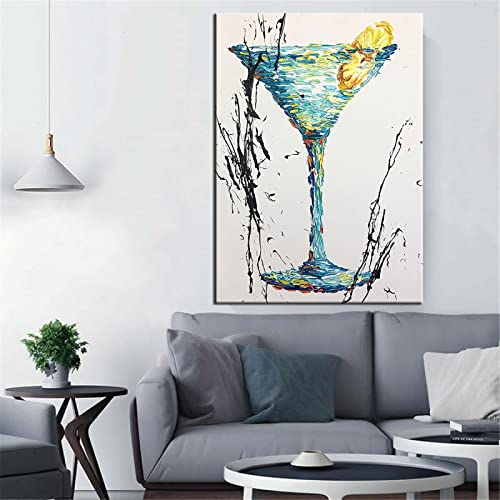 Toile Menu Cocktail Abstrait pour Décorer un Restaurant ou un Bar