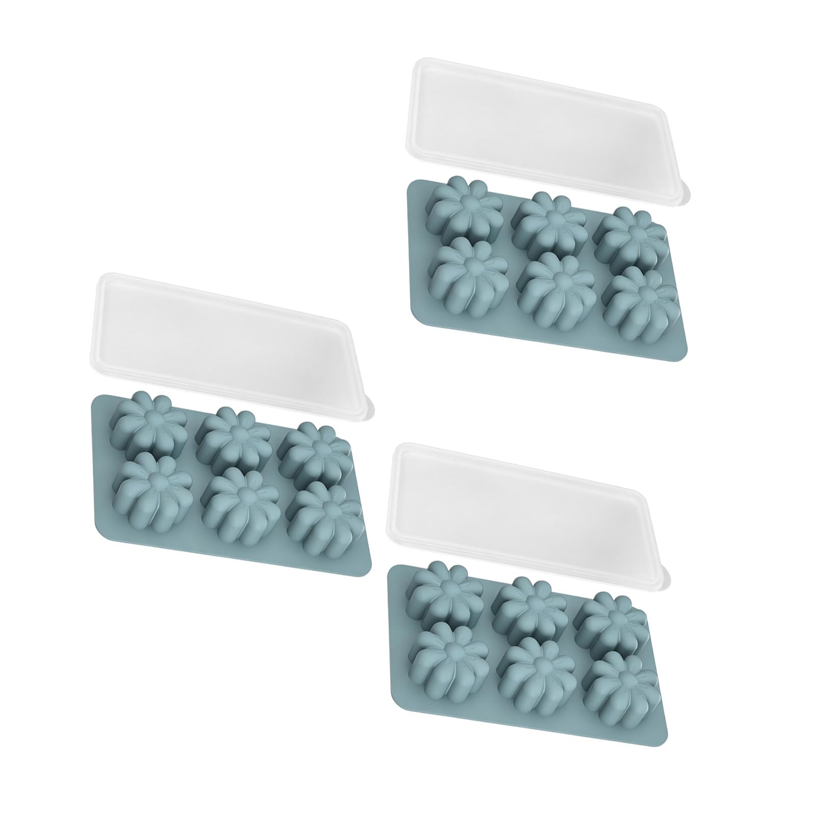 Elnwnnkc 3Pcs Silicone Flower Mold 6 Cavity Soap and Chocolate Tray for Candy Shaping and Soap Projects At Home Use