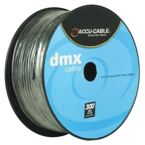Accu-Cable AC3CDMX300, DMX Stage Light Cable, 3 Pin DMX Extension Cable Spool (300 FT) Cover