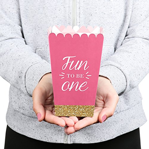 1St Birthday Girl - Fun To Be One - First Birthday Party Favor Popcorn Treat Boxes - Set Of 12 #TOP3