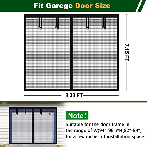 Uup Garage Door Screen 1 Car, Fits 8X7Ft Singles Garage Screen Door Durable Reinforce Fiberglass Door Mesh Screen With Magnetic Closure Heavy Duty Hands Free Garage Door Net #TOP3